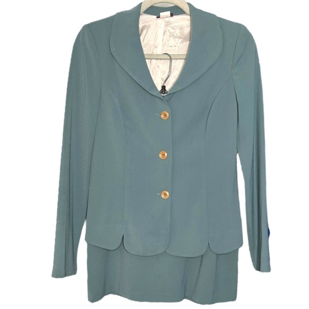 Vintage Countess USA Teal Skirt Set Size Medium